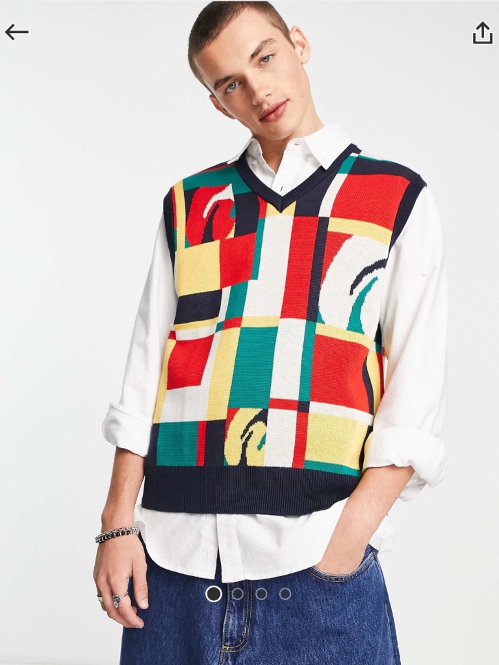 HUF sloane knitted vest in Multi